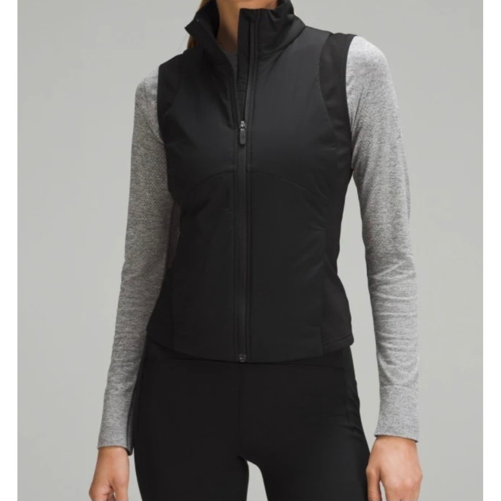Lululemon Push Your Pace Vest Black Running Puffer Slim‎ Fit Size 0